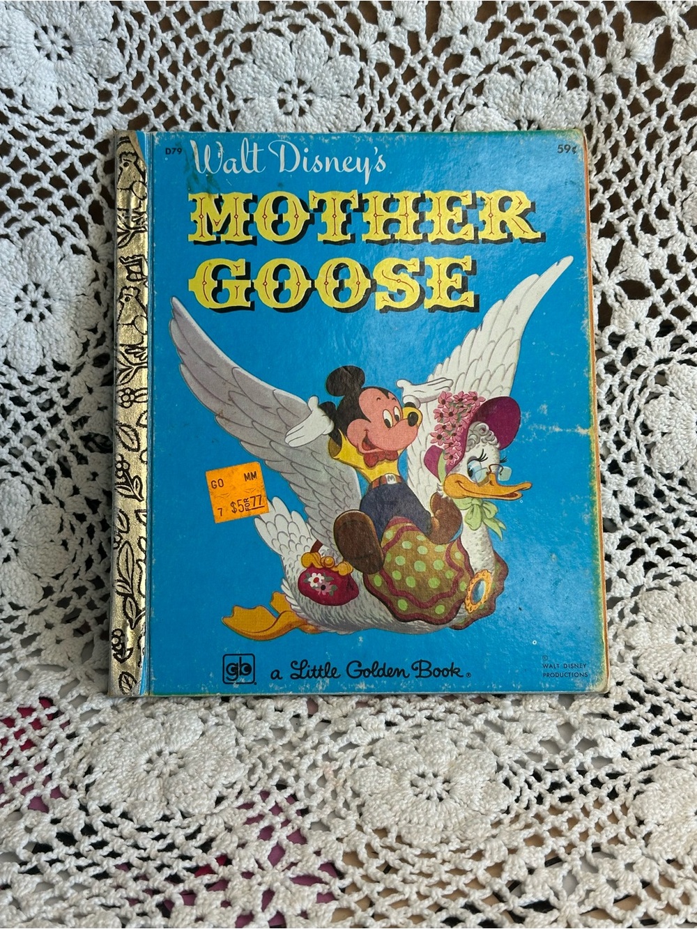 Vintage 1988 Walt Disney Mother Goose Little Golden Book, Mickey Mouse